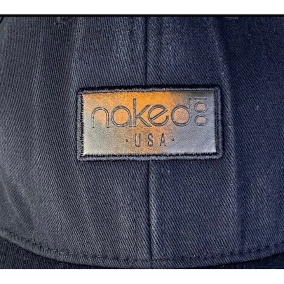Naked100 USA Hat Black Orange Patch Logo Cap Adjustable Curved Bill Streetwear - Picture 7 of 7